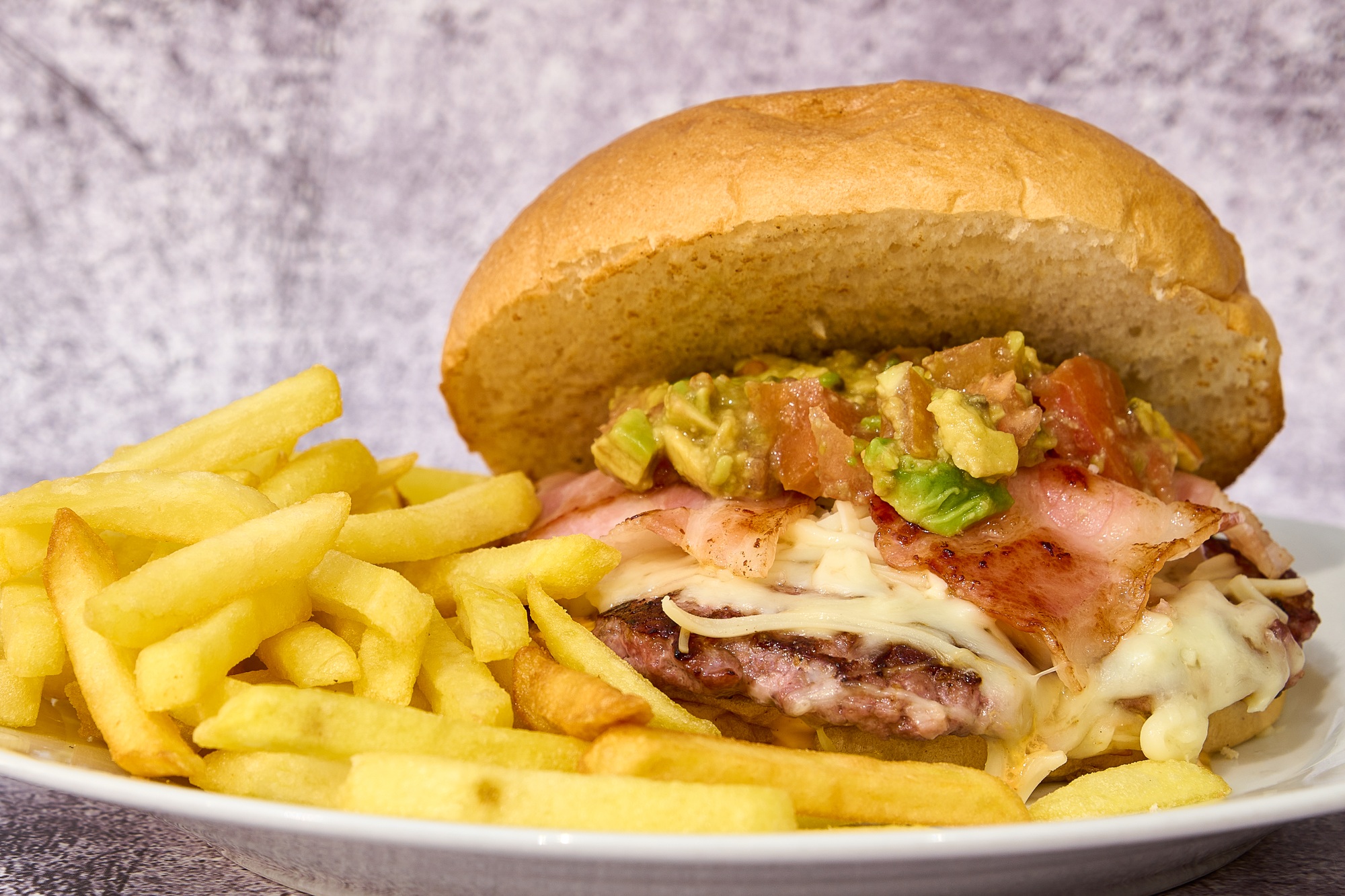 Cheese burger - American cheese burger with bacon, onion and mayonaise