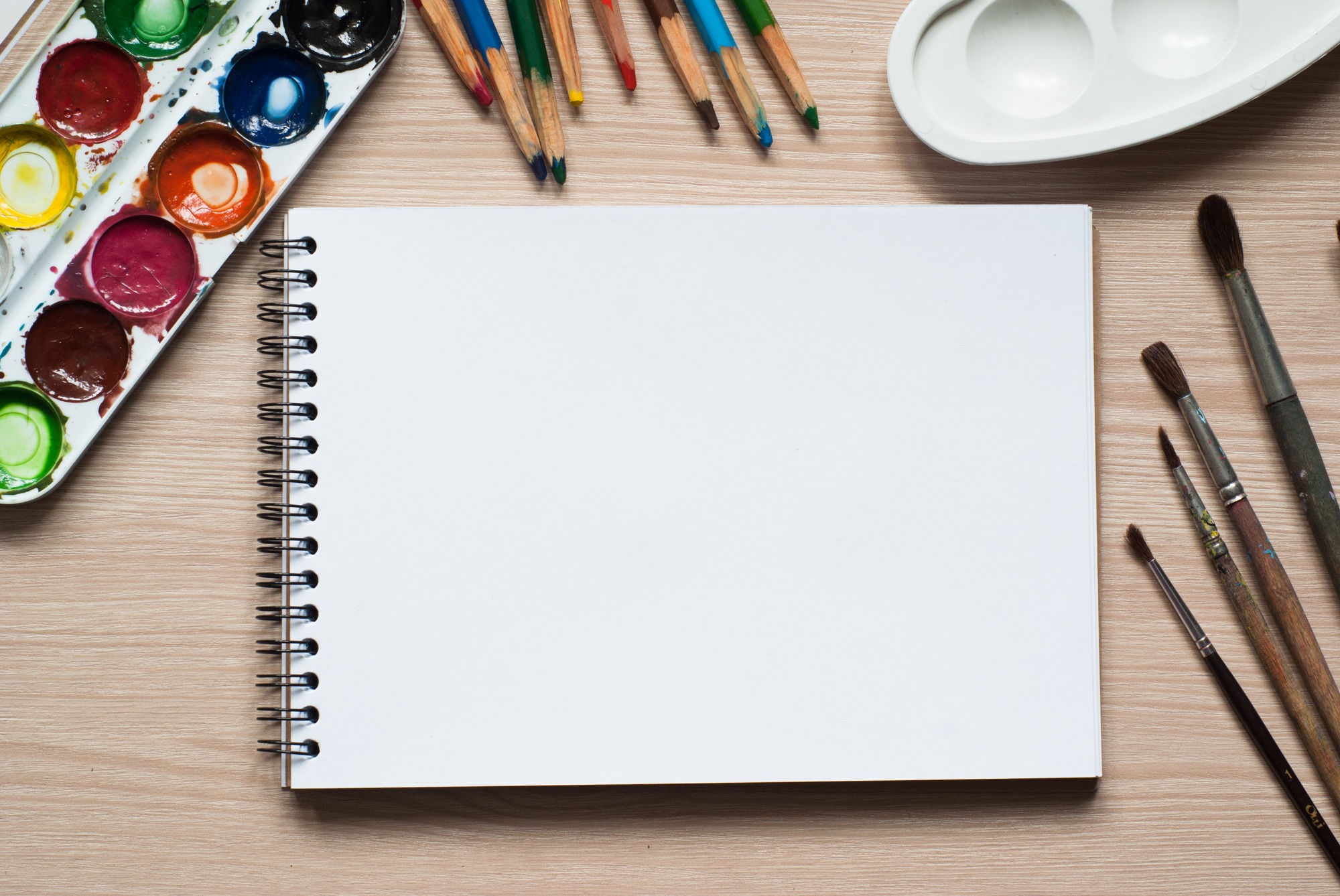drawing tools on a desk
