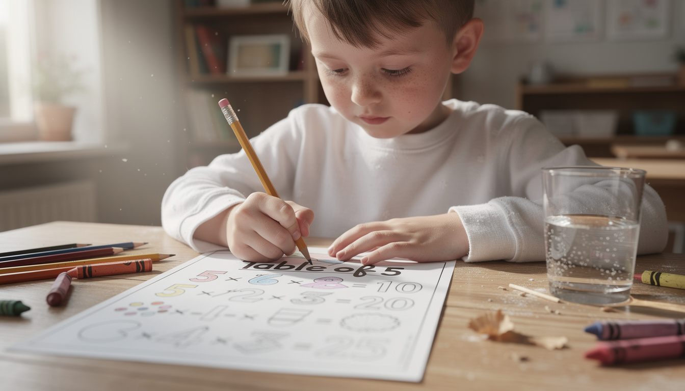 découvrez notre coloriage magique de la table de 5, une méthode ludique qui combine créativité artistique et apprentissage des multiplications pour enfants.