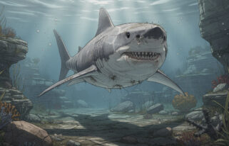 plongez dans un voyage ludique à travers la préhistoire marine avec notre coloriage du requin megalodon, idéal pour petits et grands passionnés d'aventures sous-marines.