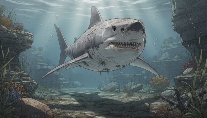 plongez dans un voyage ludique à travers la préhistoire marine avec notre coloriage du requin megalodon, idéal pour petits et grands passionnés d'aventures sous-marines.