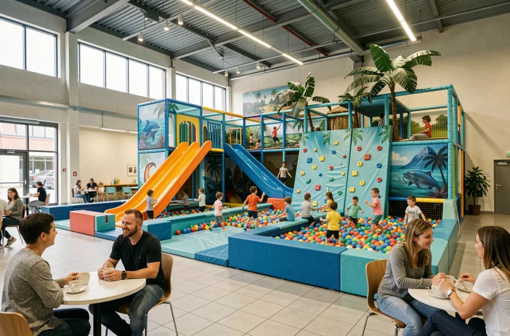 Enfants jouant dans les structures de Wakalase à Cernay en Alsace